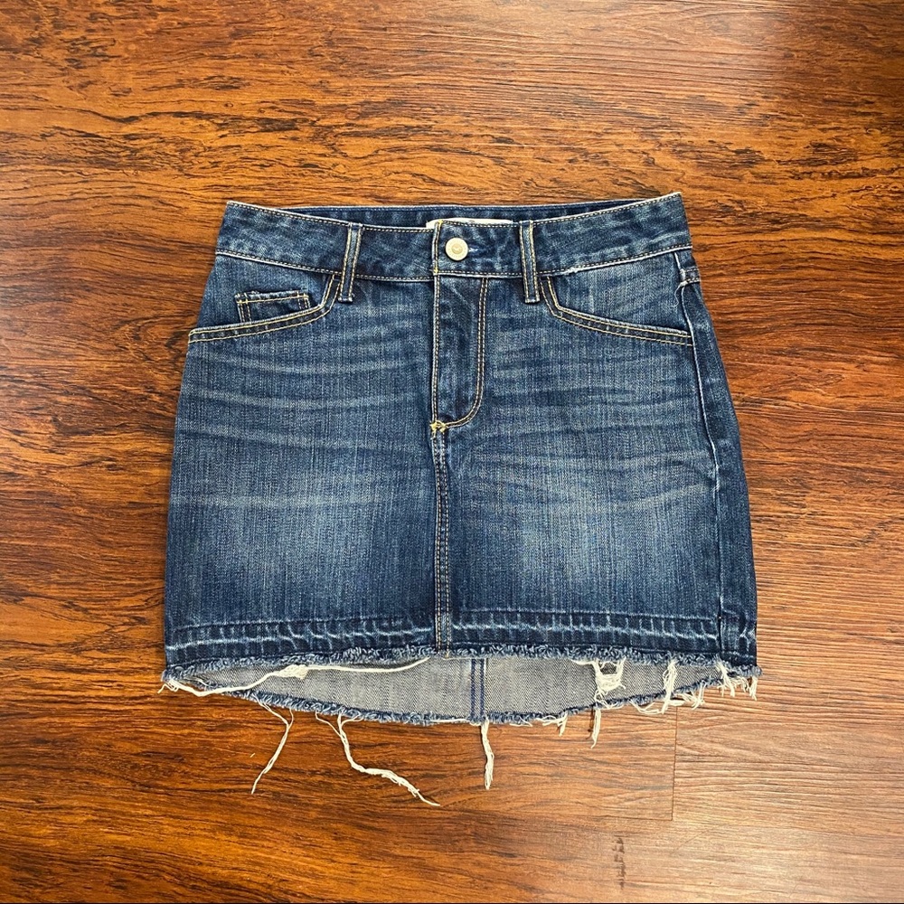 SOLD Hollister Raw Hem Denim Skirt